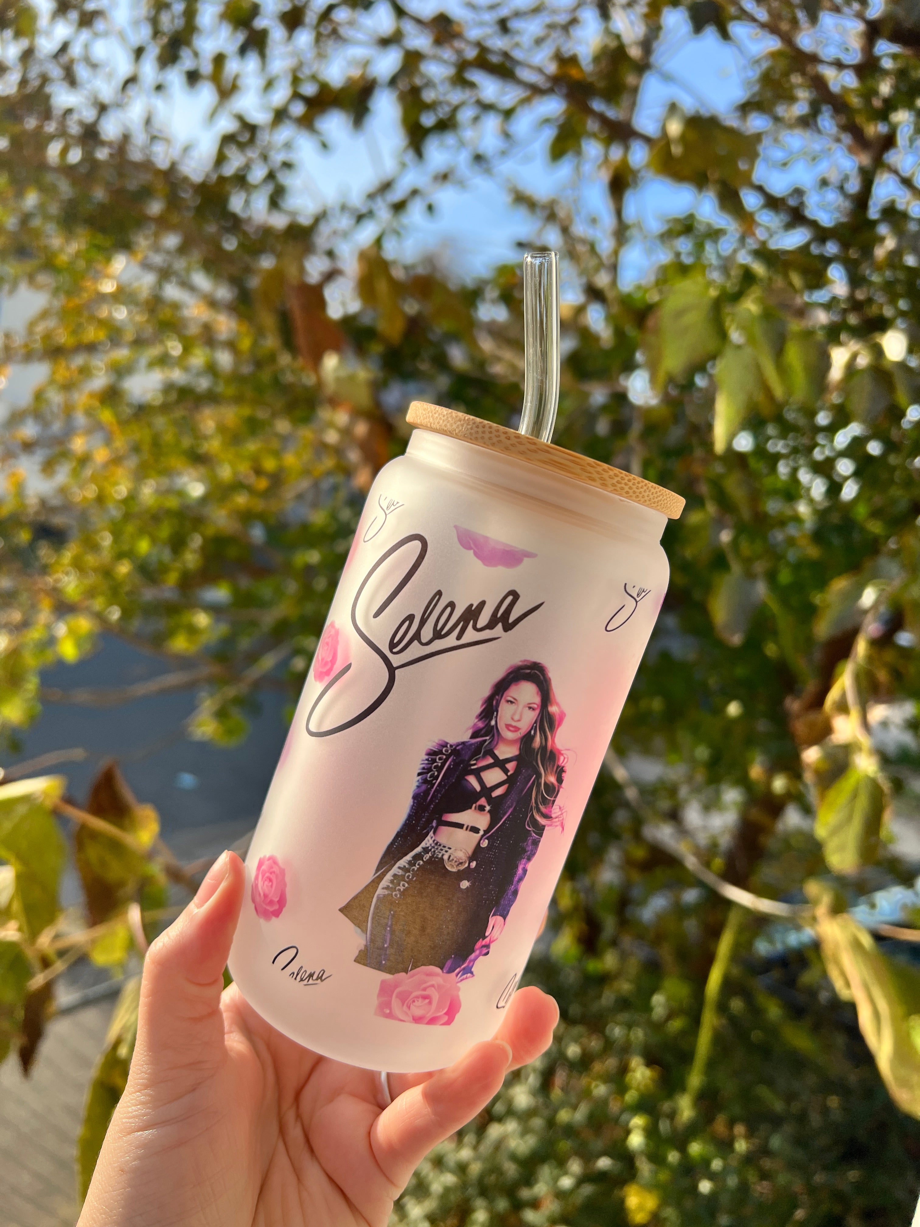 16oz Selena glass cup