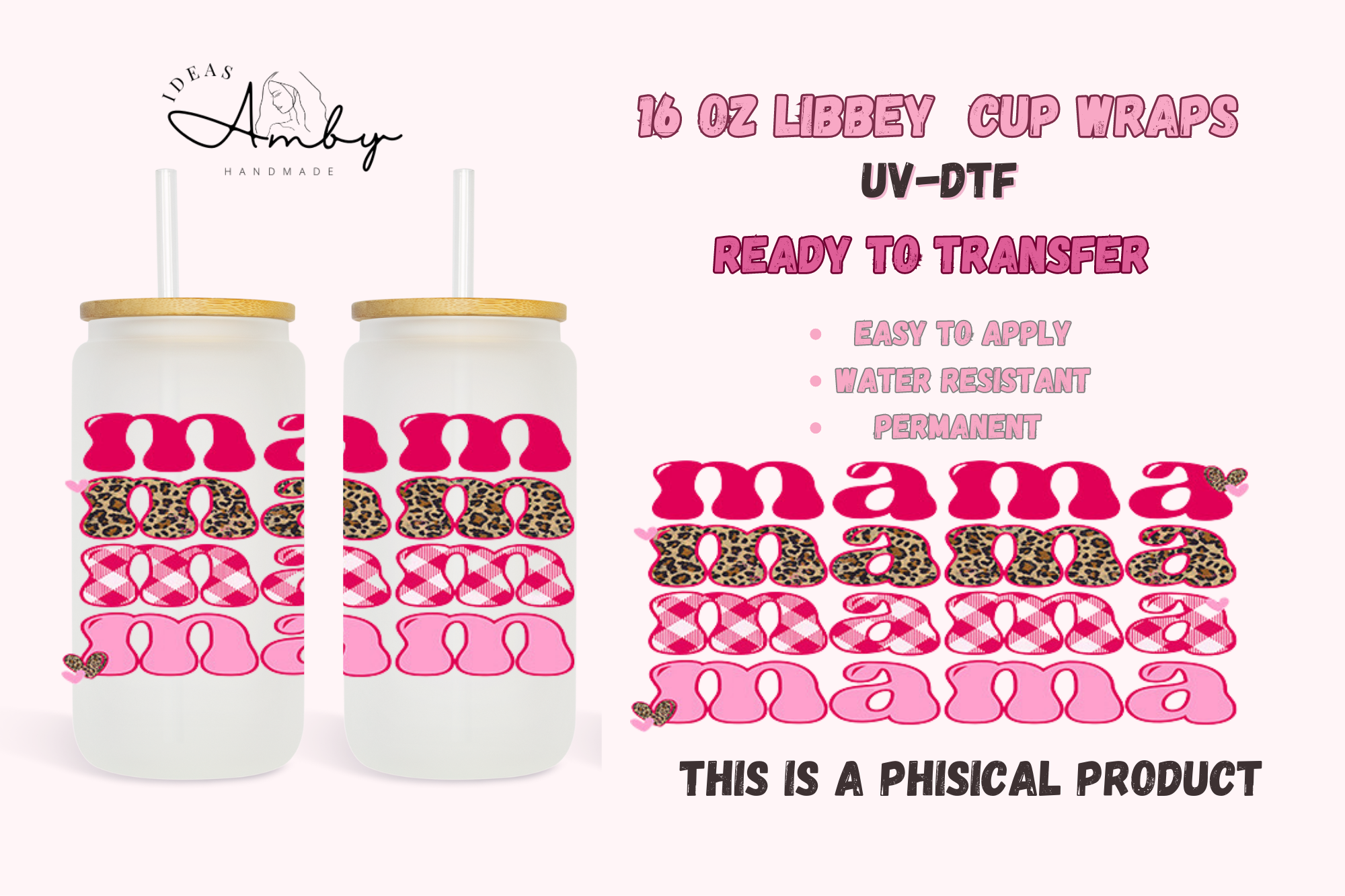 Power Puff UV DTF Cup Wrap