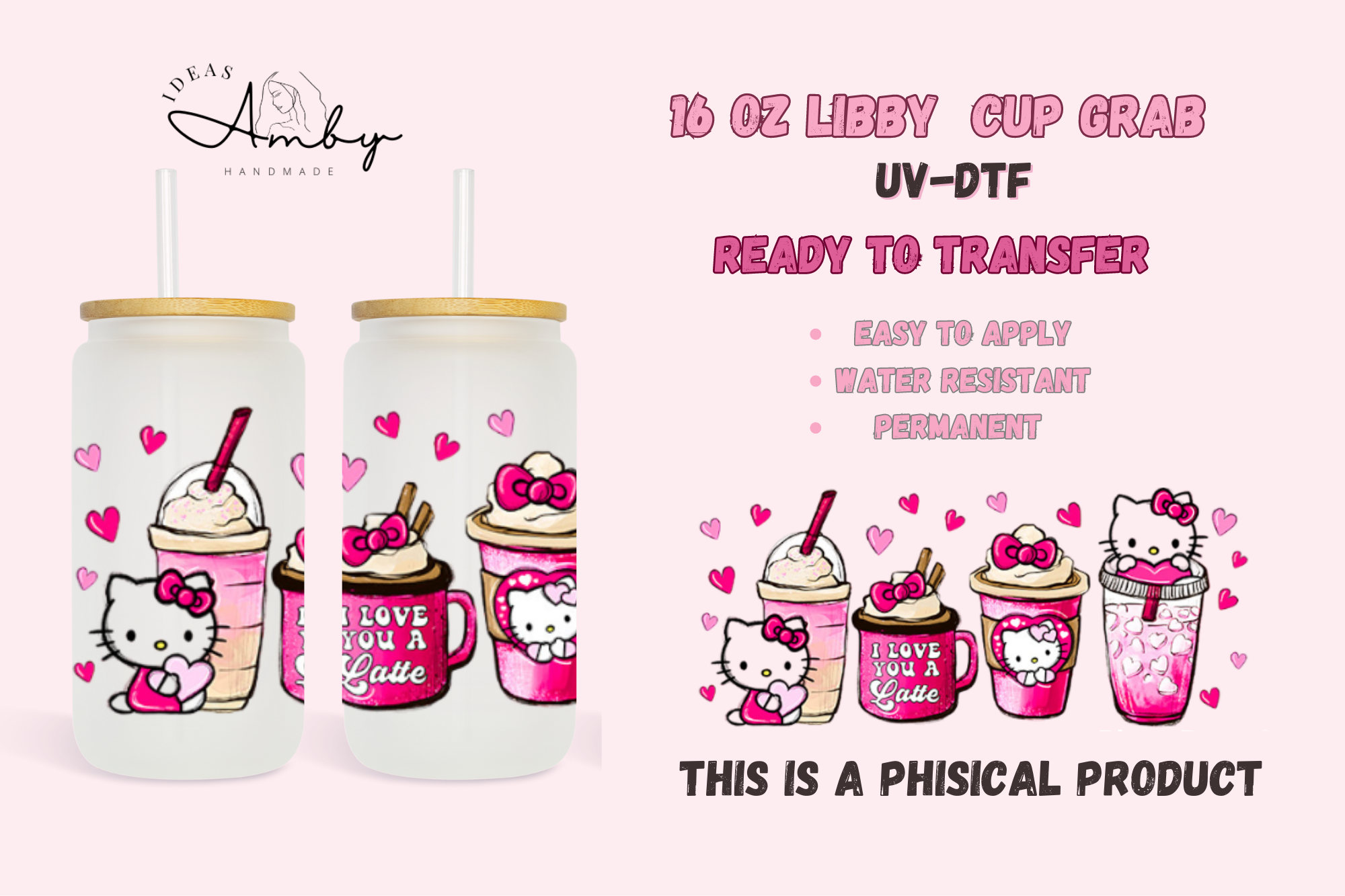 UV DTF CUP WRAP HELLO KITTY